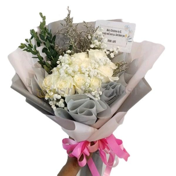 Buket Bunga Mawar Merah Putih Berkualitas