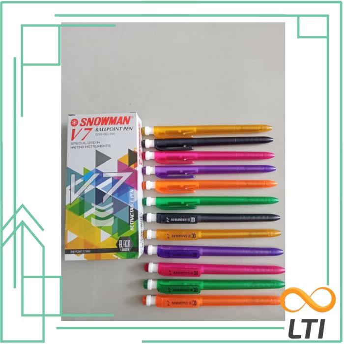 

OJ Pulpen Snowman V-7 / Ballpoint Murah V-7 Snowman - Per Lusin