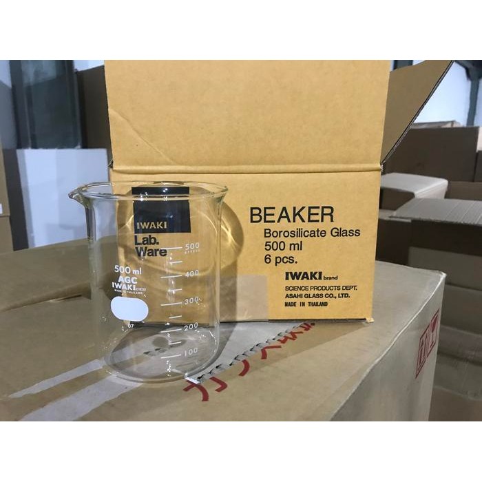 

OJ Beker Gelas 500ml IWAKI 1000BK500 Beaker Low Form 500ml, Gelas Kimia