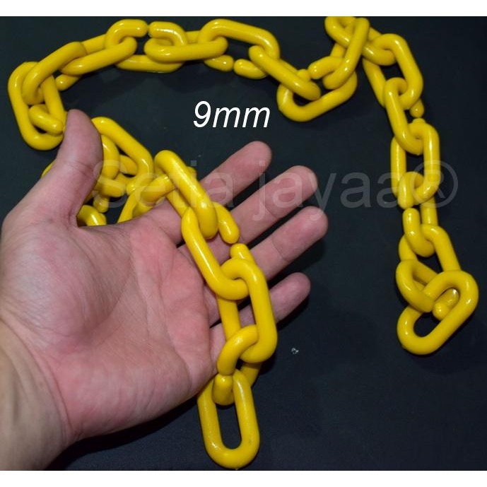 RJ rantai plastik besar (kuning) 9mm / rantai plastik distro / gantungan