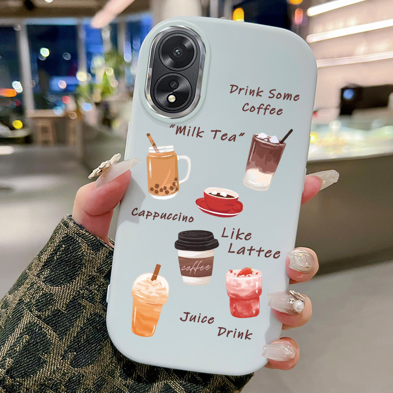 Casing Hp Untuk OPPO A18 A38 A2x Case Casing Pola camilan yang lezat ponsel Silikon Softcase anti-fo