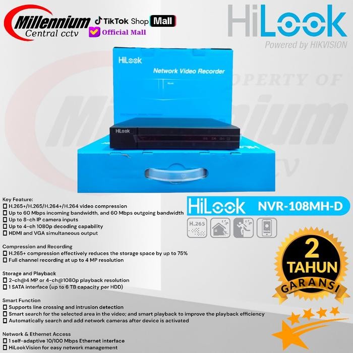 HILOOK NVR-108MH-D 8CH / NVR HILOOK 8 CHANNEL