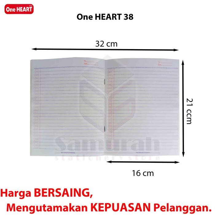 

Buku Tulis One Heart By Paper One Quarto 38 lembar / Buku Notes Latihan Kwarto / A5 Kecil 10 buku -