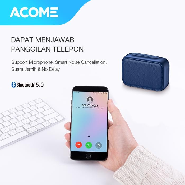 Acome Speaker Bluetooth 5.0 Portable Ultra Bass Tws Garansi Resmi 1 Tahun A1 Sense Speaker Only (A1)