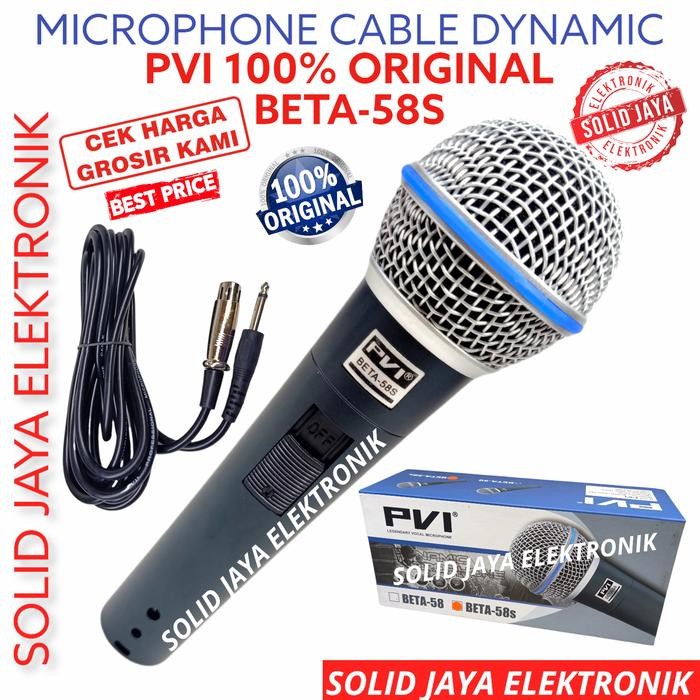 Ready MIC MICROPHONE PVI BETA 58S MIK KABEL BETA-58S BETA 58 S KABEL ASLI