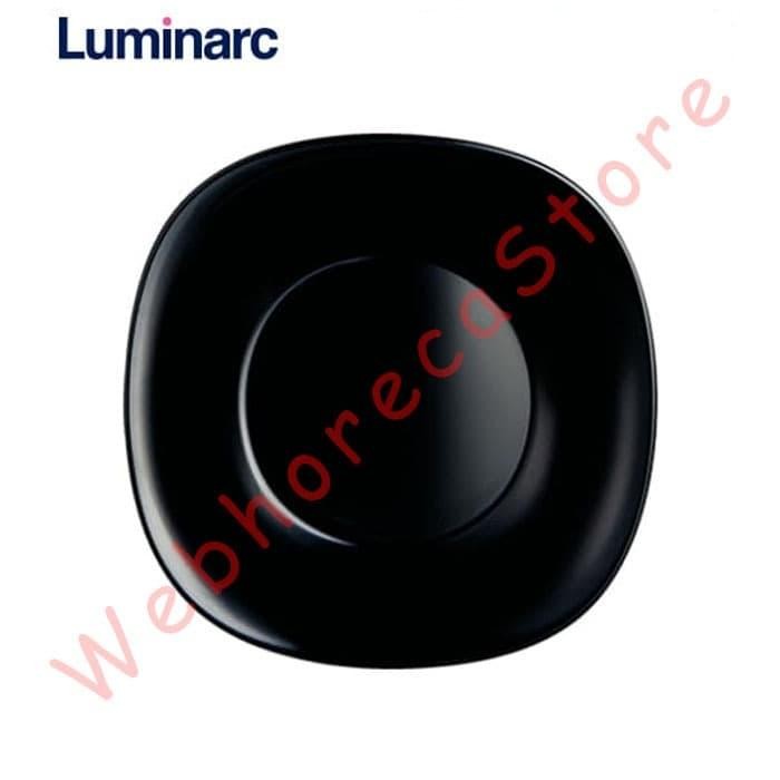 Luminarc Carine Soup plate 21cm Black/ Piring Soup Cekung Kaca Hitam