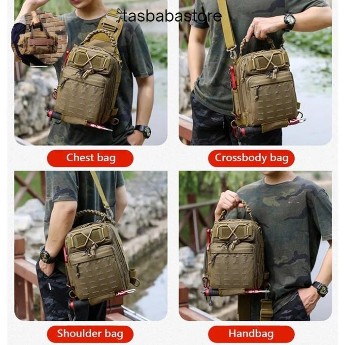 Berkualitas Tas Selempang Army Import Pria Sling Bag Tactical Branded Ori Pria Terlariss 