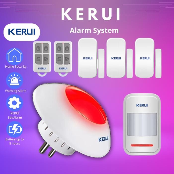 KERUI ALARM RUMAH STROBE SIRINE INDOOR WIRELESS STROBE ALARM SYSTEM