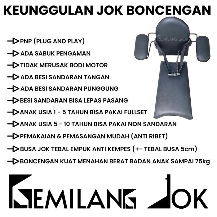 Kursi Jok Boncengan Anak Dudukan Portable Motor Matic Yamaha Filano - Dilengkapi Besi Sandaran