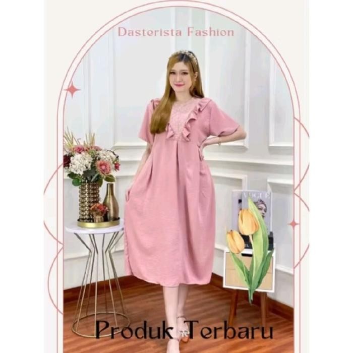 554k- Daster Crinkel Airflow Premium Siska Dress Burkat Remaja Tali Samping Nadira Dress
