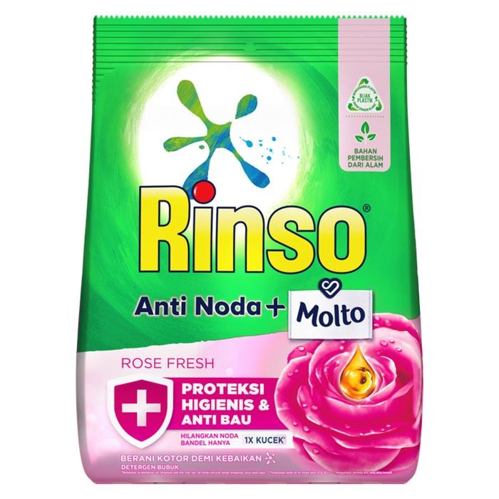 jvat- Rinso Molto Detergent Bubuk Deterjen Anti Noda Rose Fresh 1.8 Kg X2