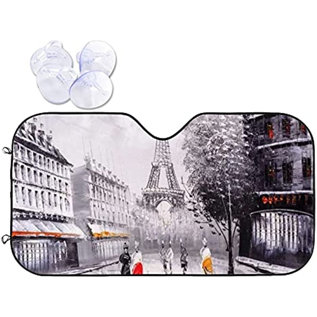 Eiffel Tower Car Windshield Sun Shade Foldable Sun Visor for Block