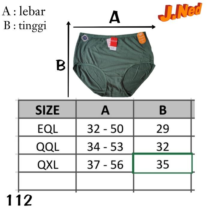 yrka- J112 Sorex Celana Dalam Wanita Dewasa Jumbo, Celana Dalam Perempuan Jumbo Sorex Size