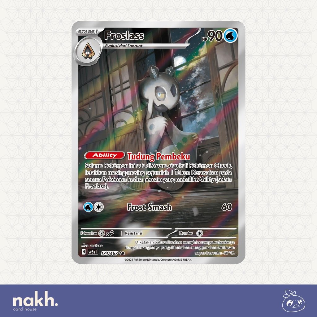 Kartu Pokemon TCG Indonesia Topeng Transfigurasi sv6s 174/167 Froslass AR