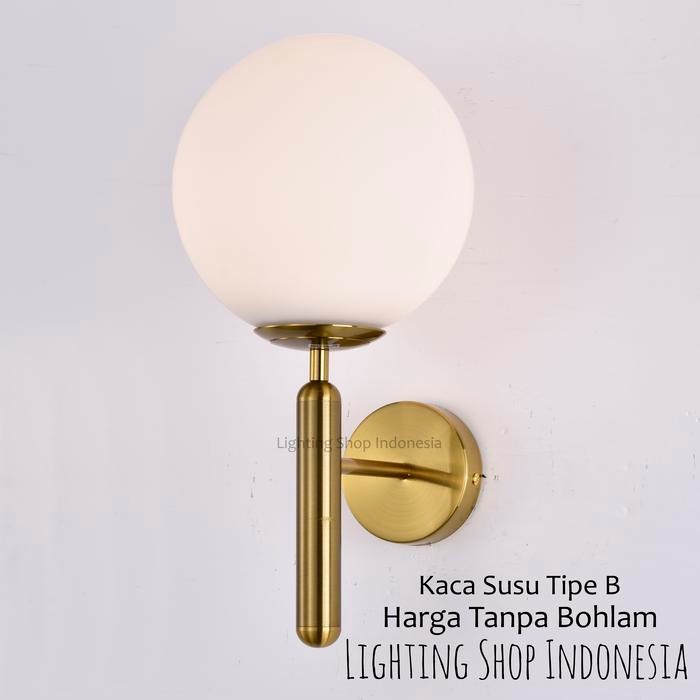 Lampu dinding gold kaca modern minimalis