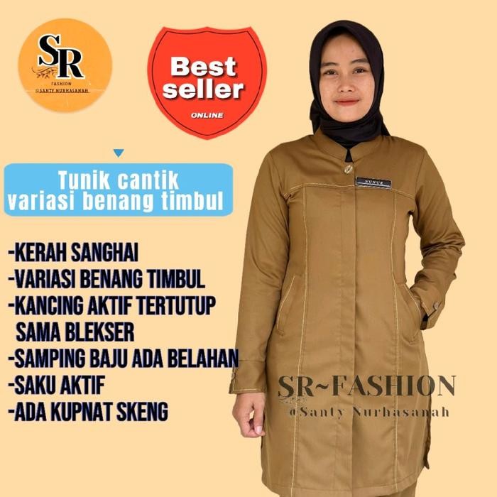 Seragam Pemda Tunik Benang Timbul Wanita Promo 