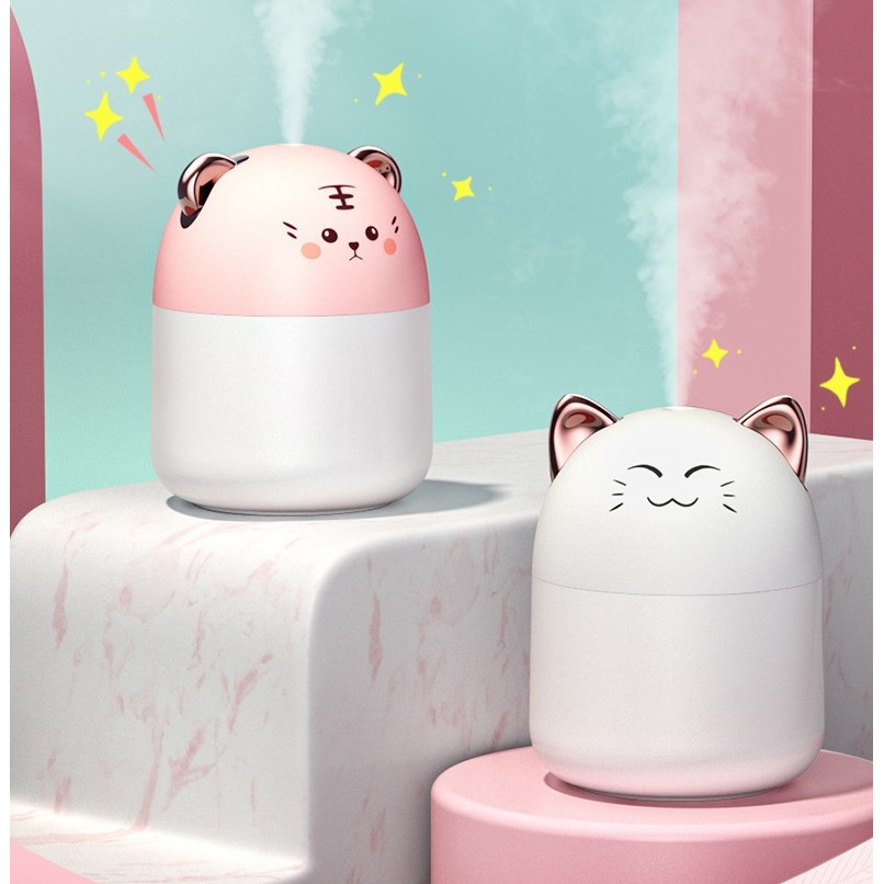 250ml Desktop Mini Air Humidifier With Colorful Atmosphere Light Cool Mist Aroma Diffuser For Home B