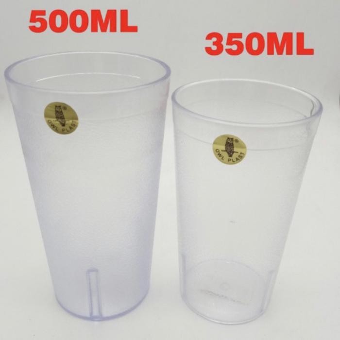 Gelas Owl Plastik Anti pecah 350 ml Owl Plast / Gelas 500 ML Owl