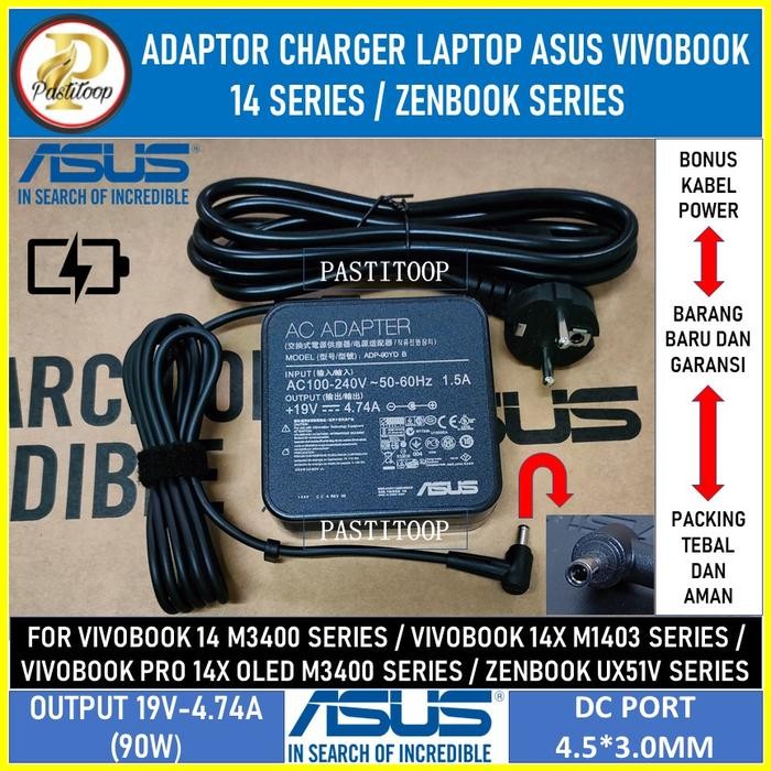 Adaptor Charger Asus vivobook 14 M3400Q 90w terbaru