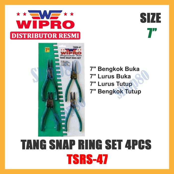 Wipro Tang Snap Ring Set 4 Pcs Snapring Circlip Pliers 7"