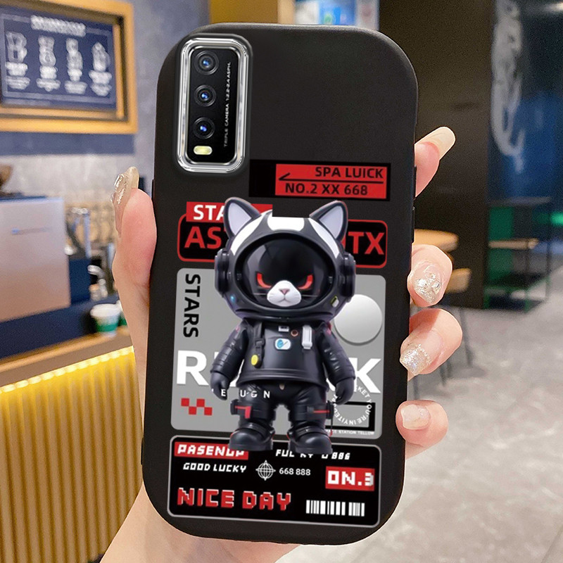 Casing Hp Untuk VIVO Y20 Y20i Y20s Y20T Y12s Y12a Case Casing Kucing Mesin HP Kasing bulat gemuk Ces