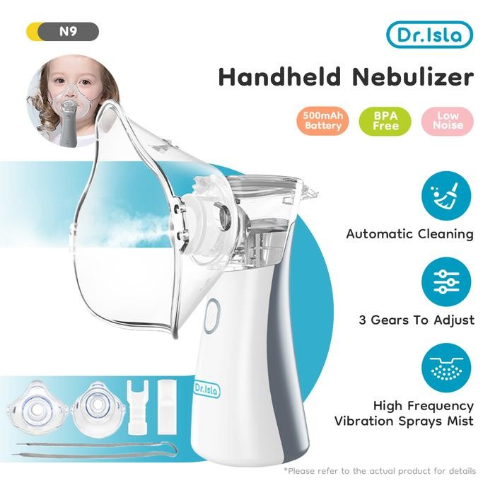 Ready Dr.isla Mesh Nebulizer Perawatan Uap Pernapasan Asma Oksigen Inhaler