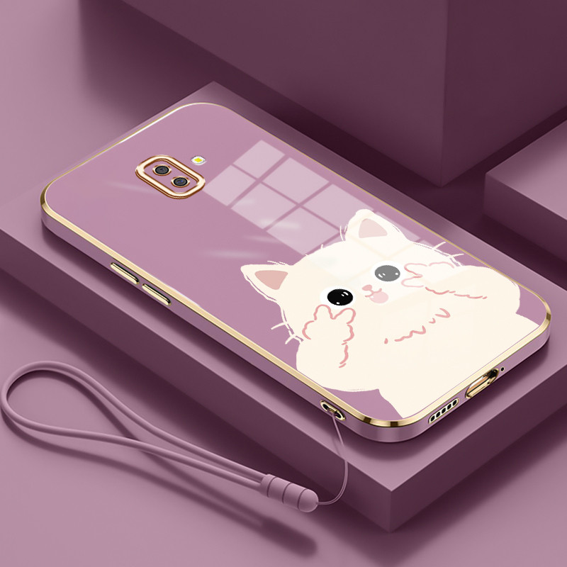 Casing Untuk Samsung Galaxy J6 Plus 2018 J6 Prime 2018 J4 4G J2 4G Case Casing HP Softcase Tali gant