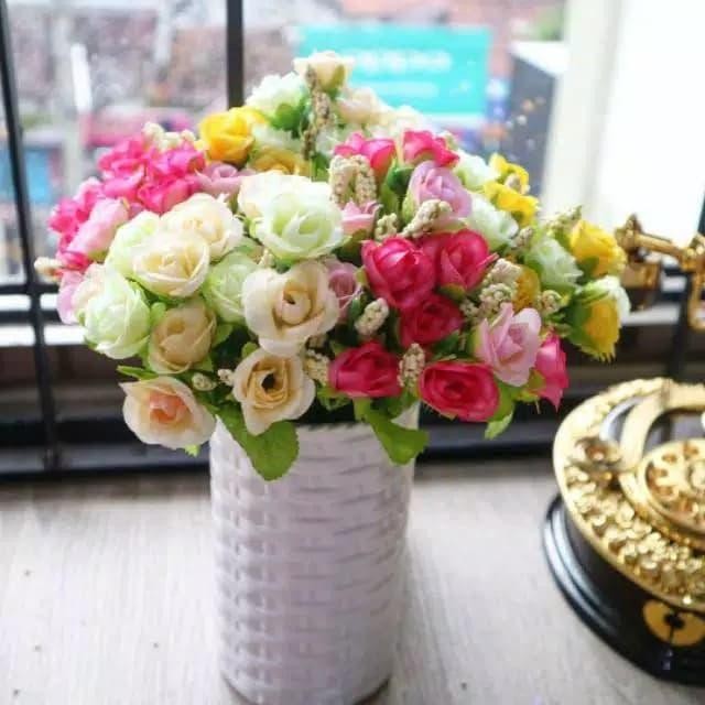 Buket bunga mawar Diamond 21 kuntum artifisial artificial palsu