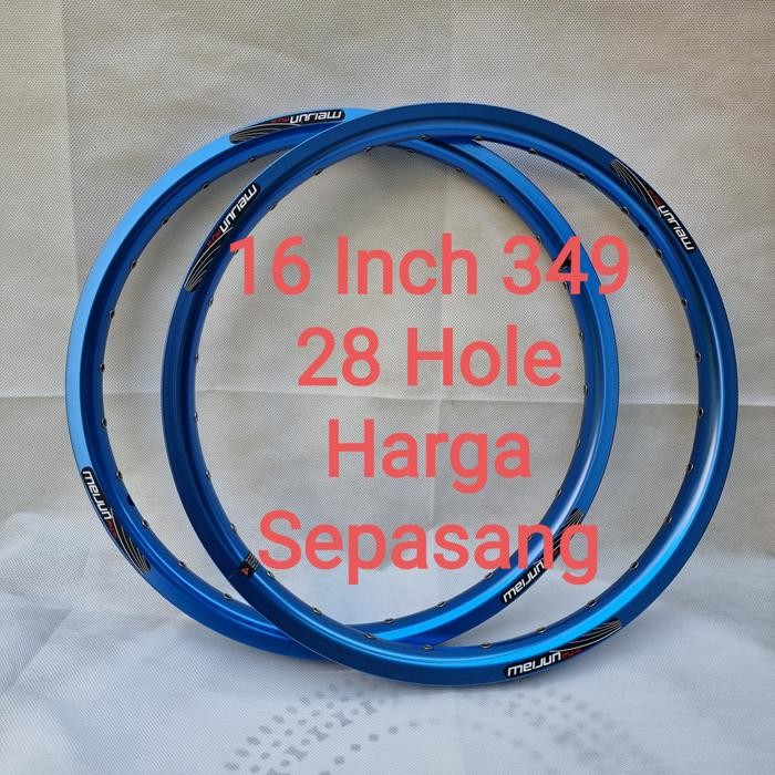MEIJUN RIMS 16 INCH 349 DISC BRAKE VELG 16 PLUS RIM SEPEDA LIPAT BIRU