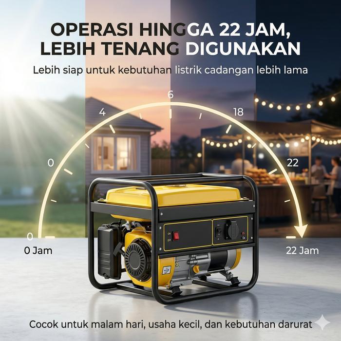 REAIM MESIN GENSET 2000W 210CC AVR GENSET PORTABLE GENSET MINI PORTABLE GENERATOR BENSIN MESIN