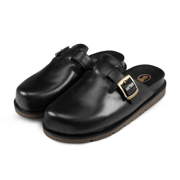 Juno Slippers Black - Nappa Milano - Sandal Clog Unisex Terbaru 