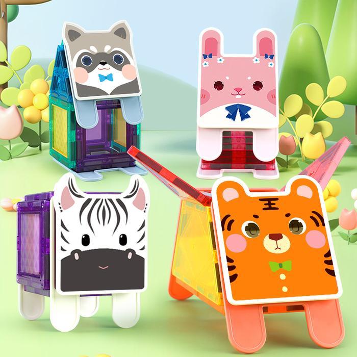 Magnetic Tiles 62 Pcs Wonderful Zoo - Kebo - Animal Puzzle
