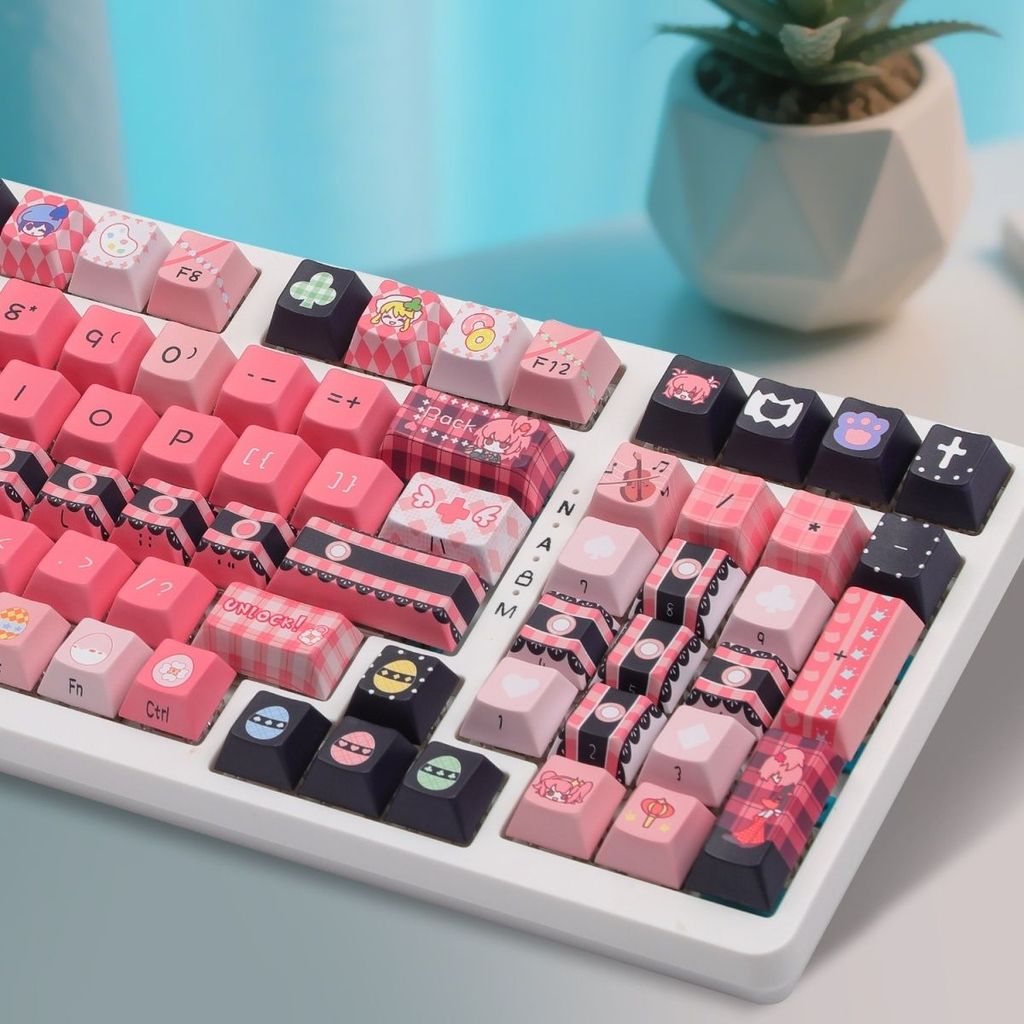 Shugo Chara Keycaps Cute Set Keyboard Key Cute PBT Key Cap Cherry Profile Gaming Key Caps for