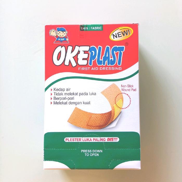 Okeplast 100 Lembar 1 Box Okeplast Plester Luka 100 Strips Okeplast