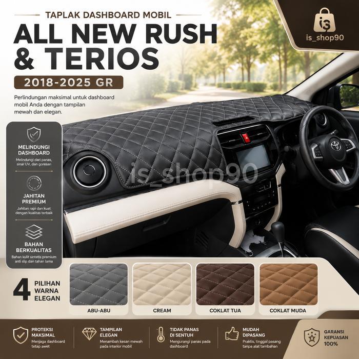 Ready Stok Alas Dashboard Mobil Kulit Syntetis All New Rush dan Terios 2018-2024GR - Car Accessories