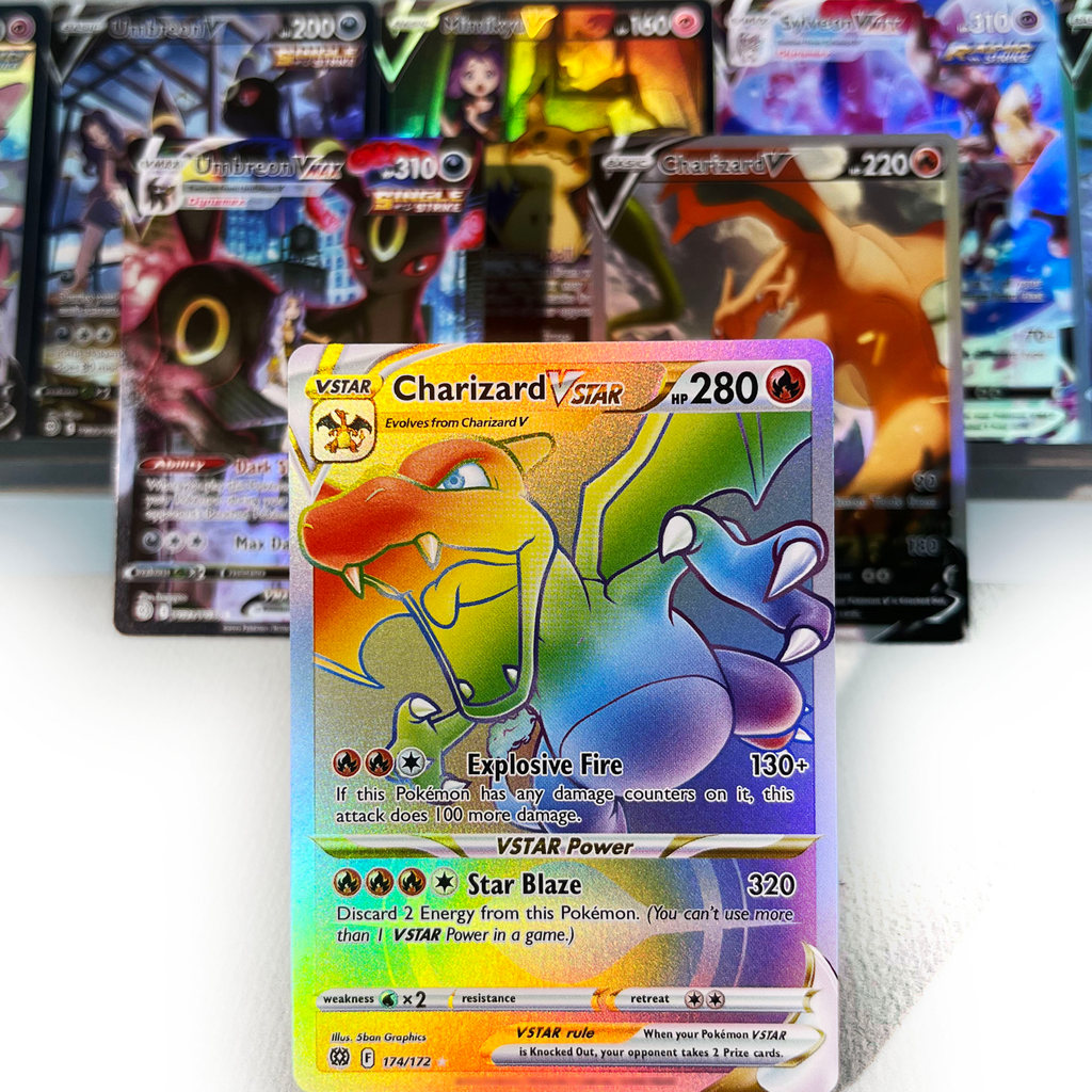 Brilliant Stars PKM Cards PTCG6-F GX Rainbow Charizard V Arceus V Umbreon VMAX Rare Collection