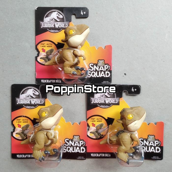 Jurassic World Snap Squad Velociraptor Lengkap Blue,Charlie,Delta,Echo