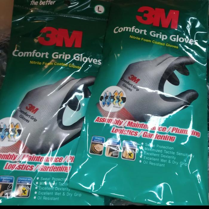 SALE  sarung tangan safety 3m comfort Grip Gloves size L&m ORIGINAL