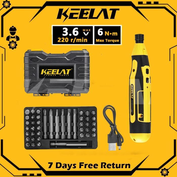 Orion Tools - Keelat-Ksbs01 Mesin Bor Mini Cordless Screwdriver 4.2 V Tanpa Kabel 42Pcs Set Obeng