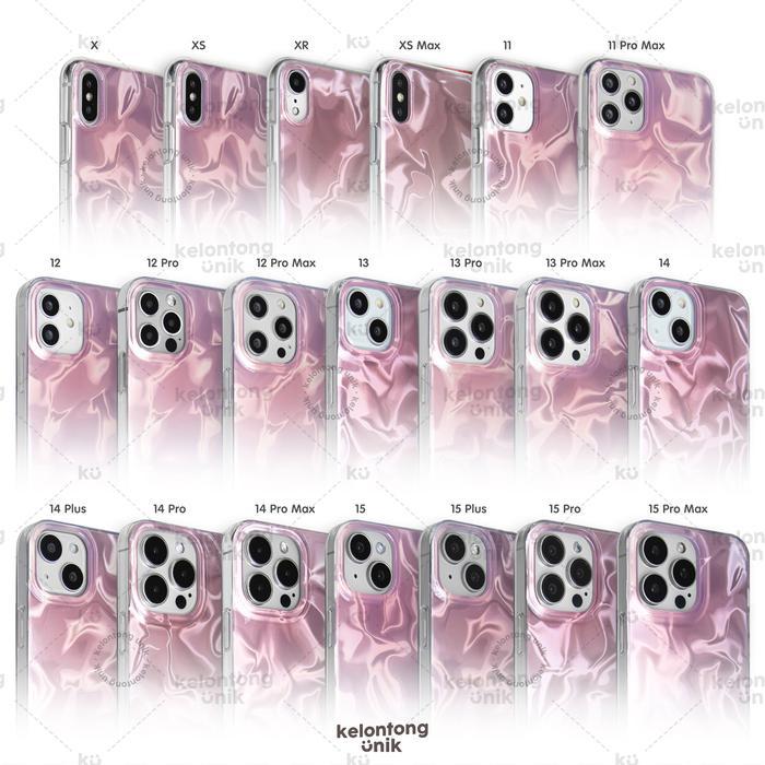 SALE KELONTONG UNIK GLENNA Classy Pink Ombre Hologram Case - Hardcase/ Casing HP for iPhone X XS XR