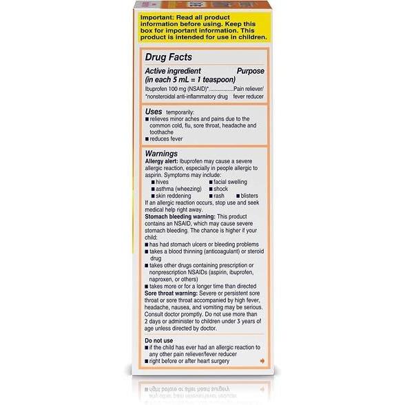 Children's Motrin DYE-FREE Ibuprofen al Berry Flavor 120ml
