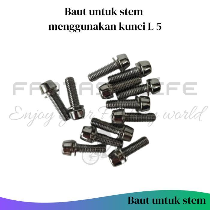 Fantasy Baut stem sepeda/ Baut kunci L 5 untuk stem dudukan stang sepeda
