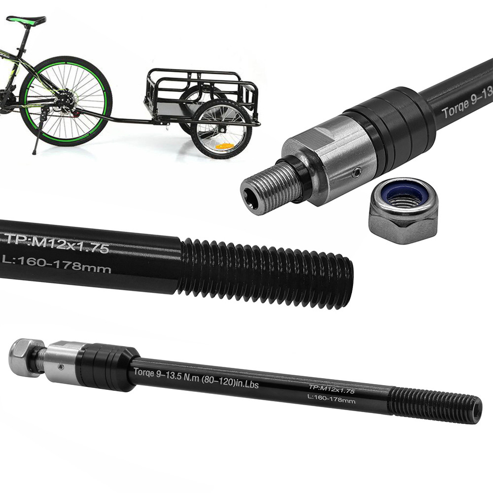 Bicycle Trailer Thru Axle 160-178mm Cargo Trailer Kid Trailer Thru Axle Bike Trailer Hitch Axle M12