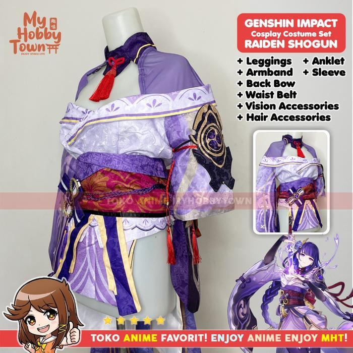 Kostum Cosplay Anime Game Genshin Impact Raiden Sho Baal