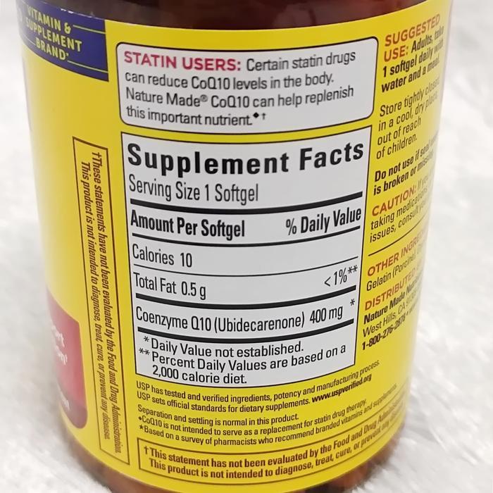 Nature Made Coq10 Extra Strength 400Mg Kapsul Lunak Dukungan Antioksidan & Metabolisme Energi Untuk