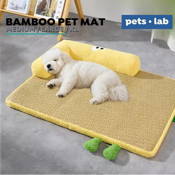 Pet Cooling Bamboo Pet Bed Mat Dogs Cats Kasur Matras Alas Tempat Tidur Bambu Ranjang Kucing Anjing