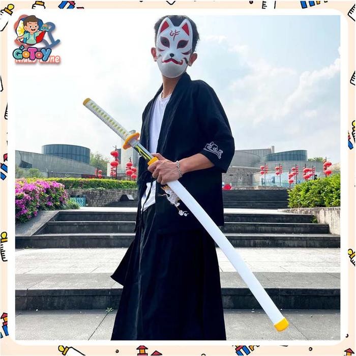 104Cm Mainan Pedang Nichirin Tanjiro Kimetsu No Yaiba Rengoku Kyojuro Zenitsu Giyuu Senjata Cosplay