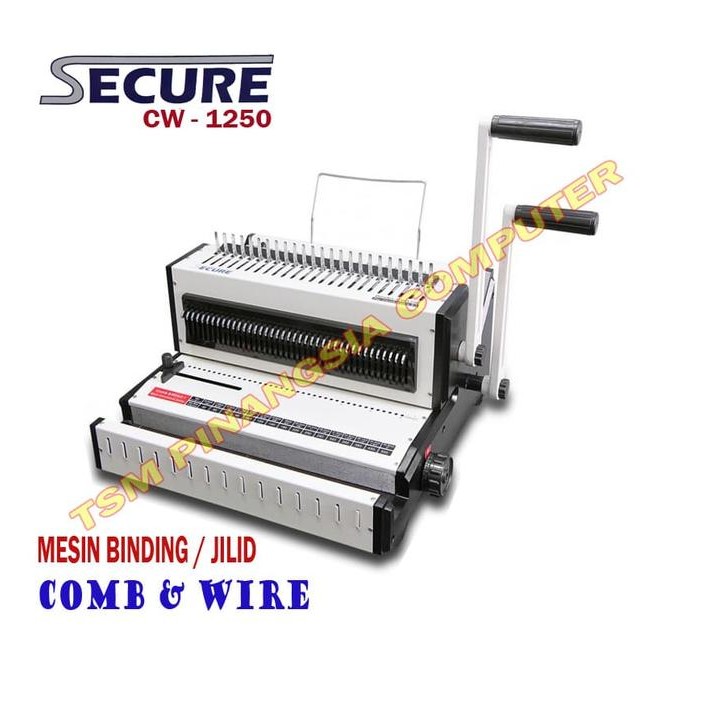 

SECURE CW1250 MESIN BINDING MESIN JILID SPIRAL KAWAT DAN PLASTIK 2IN1