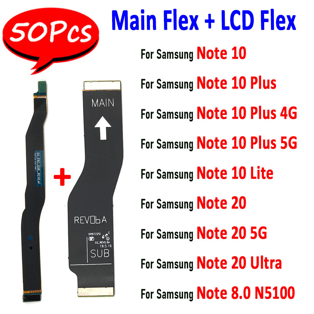 50Pcs，NEW Tested Main FPC LCD Display Connect Mainboard Flex Cable Ribbon For Samsung Note 10 Lite 2