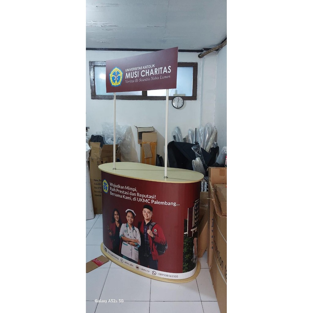 

Pop Up Desk /Big Counter ( Dengan Cetakan ) / Event Desk ( Lengkung )